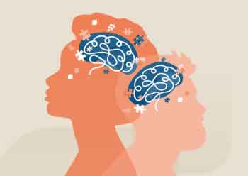 icon of two heads with the brains highlighted