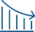 icon of a graph with an arrow going down