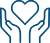 icon of two hands with a heart