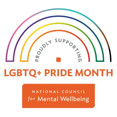 LGBTQ+ mental health pride month graphic
