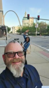 Johnny pictured at NatCon in St. Louis alongside MHFA Coordinator, Tiah Grimes.