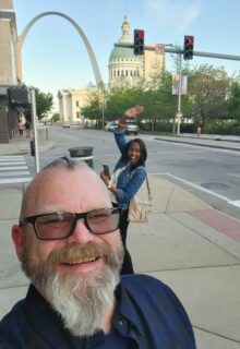 Johnny pictured at NatCon in St. Louis alongside MHFA Coordinator, Tiah Grimes.