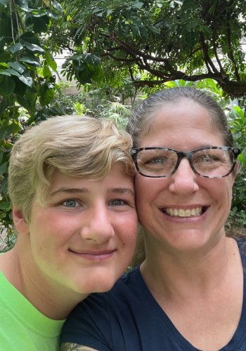 Image of Brandi Hanes with her son as she shares her story for national recovery month 2024